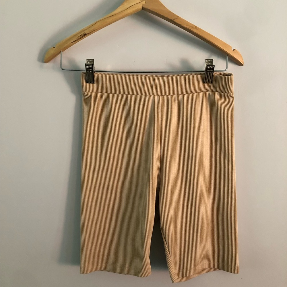 Ribbed biker shorts
